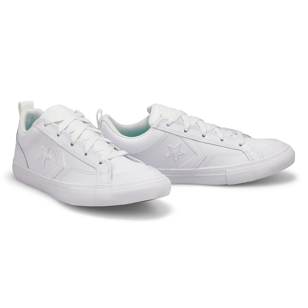 Boys Pro Blaze Leather Sneaker - White/White