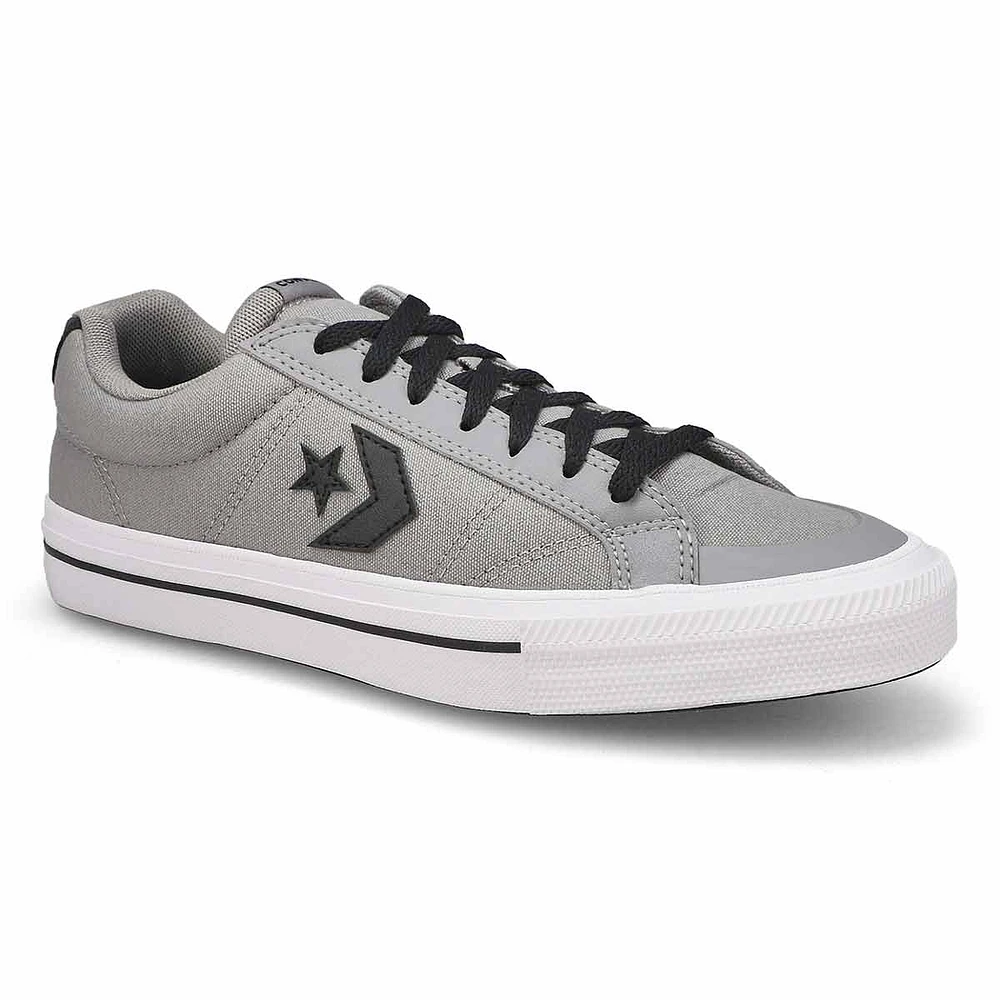 Mens Sport Casual Lace Up Sneaker - Classic Grey/Black/White