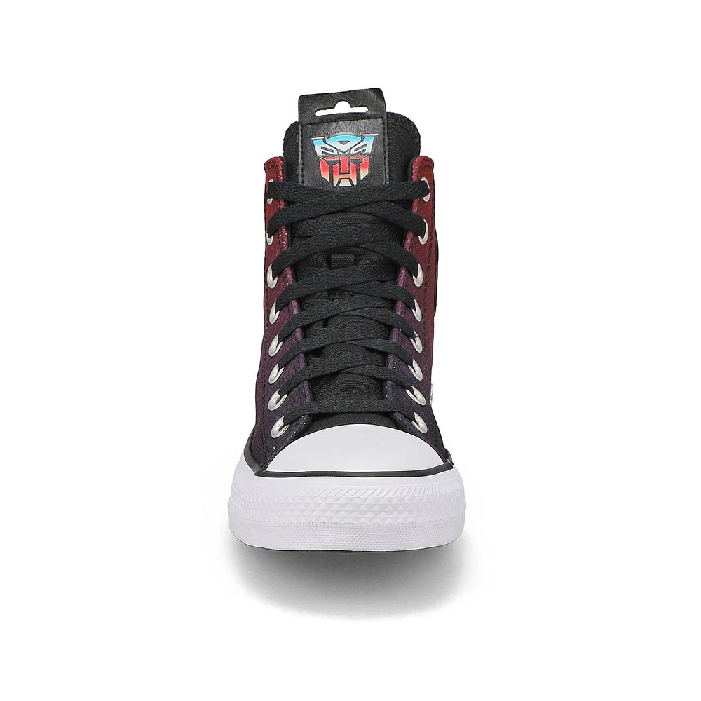 Womens Chuck Taylor All Star Optimus Prime Hi Top Sneaker - Black/Fever Dream/White