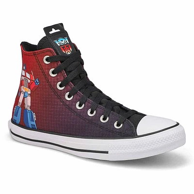 Womens Chuck Taylor All Star Optimus Prime Hi Top Sneaker - Black/Fever Dream/White