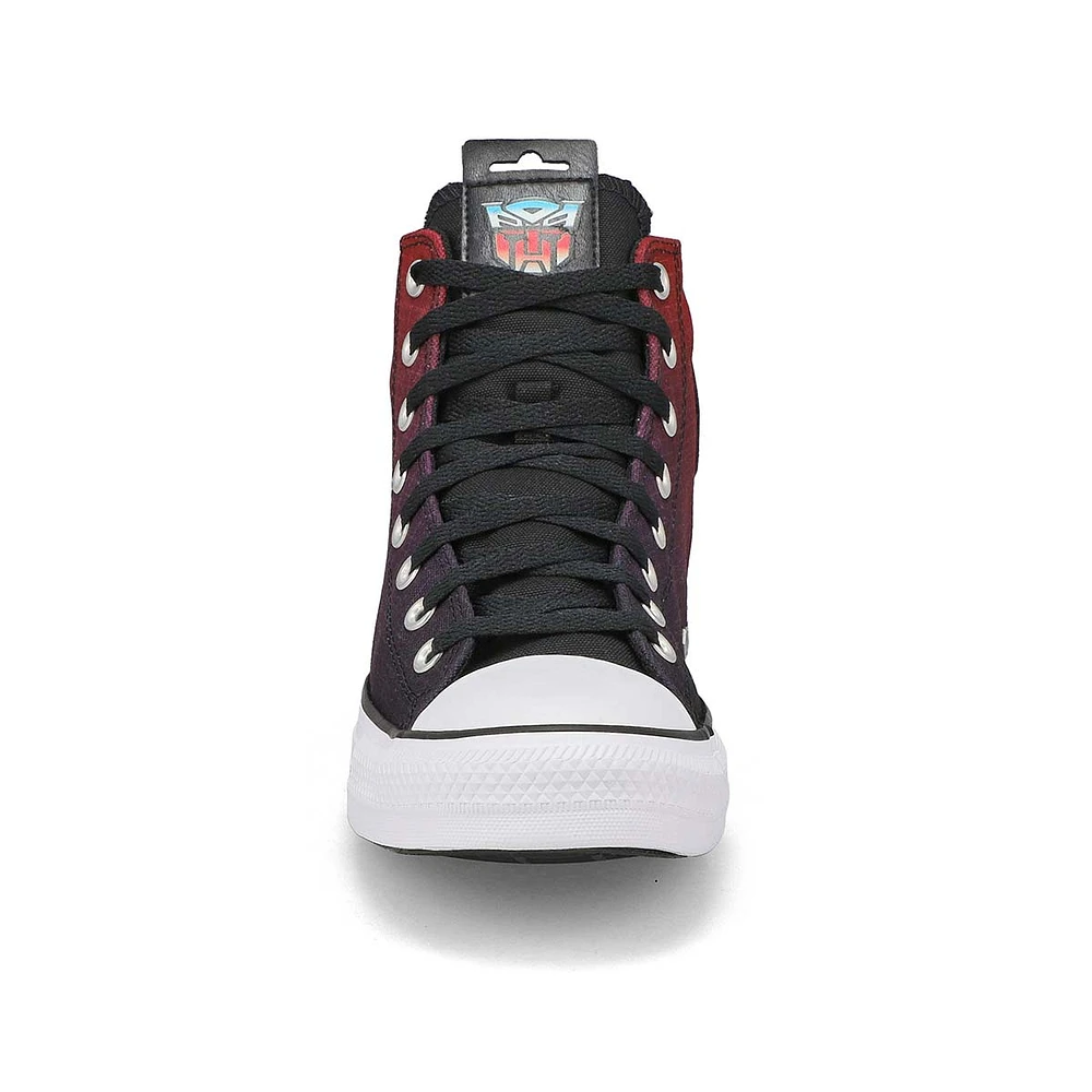 Mens Chuck Taylor All Star Optimus Prime Hi Top Sneaker - Black/Fever Dream/White