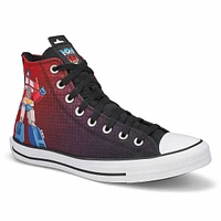 Mens Chuck Taylor All Star Optimus Prime Hi Top Sneaker - Black/Fever Dream/White