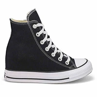 Womens Chuck Taylor All Star Wedge Sneaker - Black/Red/Navy