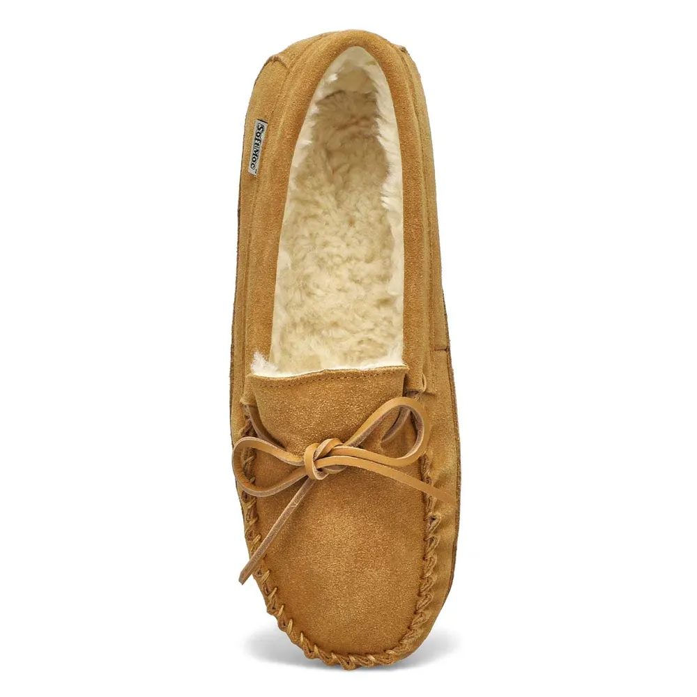 Mens Ace Suede Fur Lined SoftMocs - Chestnut