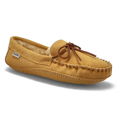 Mens Ace Suede Fur Lined Moccasin -Natural