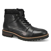 Mens Bennett Leather Lace Up Ankle Boot - Black