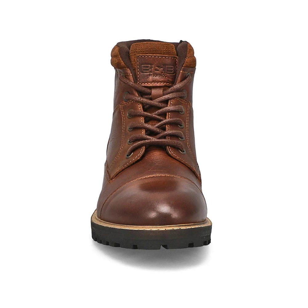 Mens Bennett Leather Lace Up Ankle Boot - Cognac