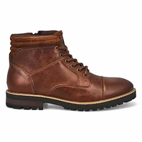 Mens Bennett Leather Lace Up Ankle Boot - Cognac