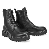 Womens Borris Combat Boot - Black