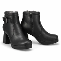 Womens  Bree Platform Buckle Bootie - Black