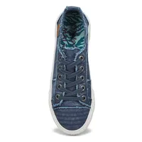 Womens Clay Lace Up Fashion Sneaker - Blue
