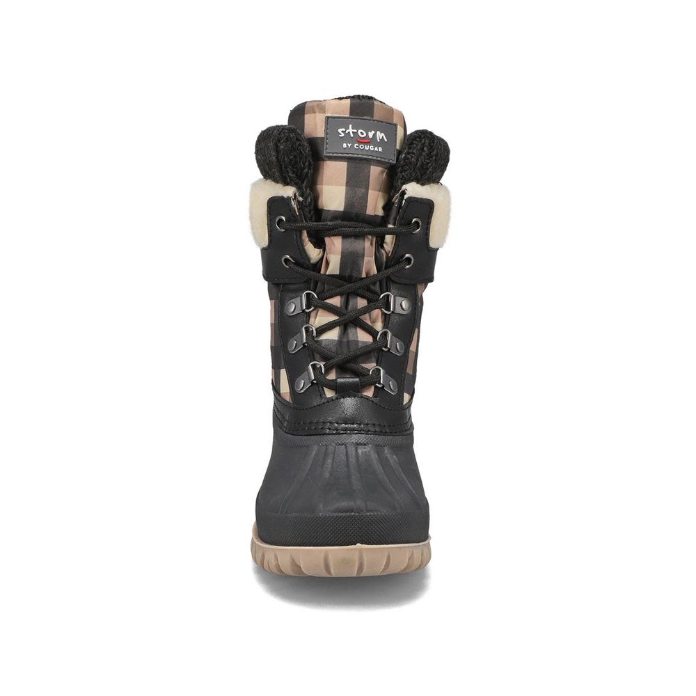 Womens Creek Waterproof Winter Boot - Black/Maple Plaid