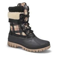 Womens Creek Waterproof Winter Boot - Black/Maple Plaid