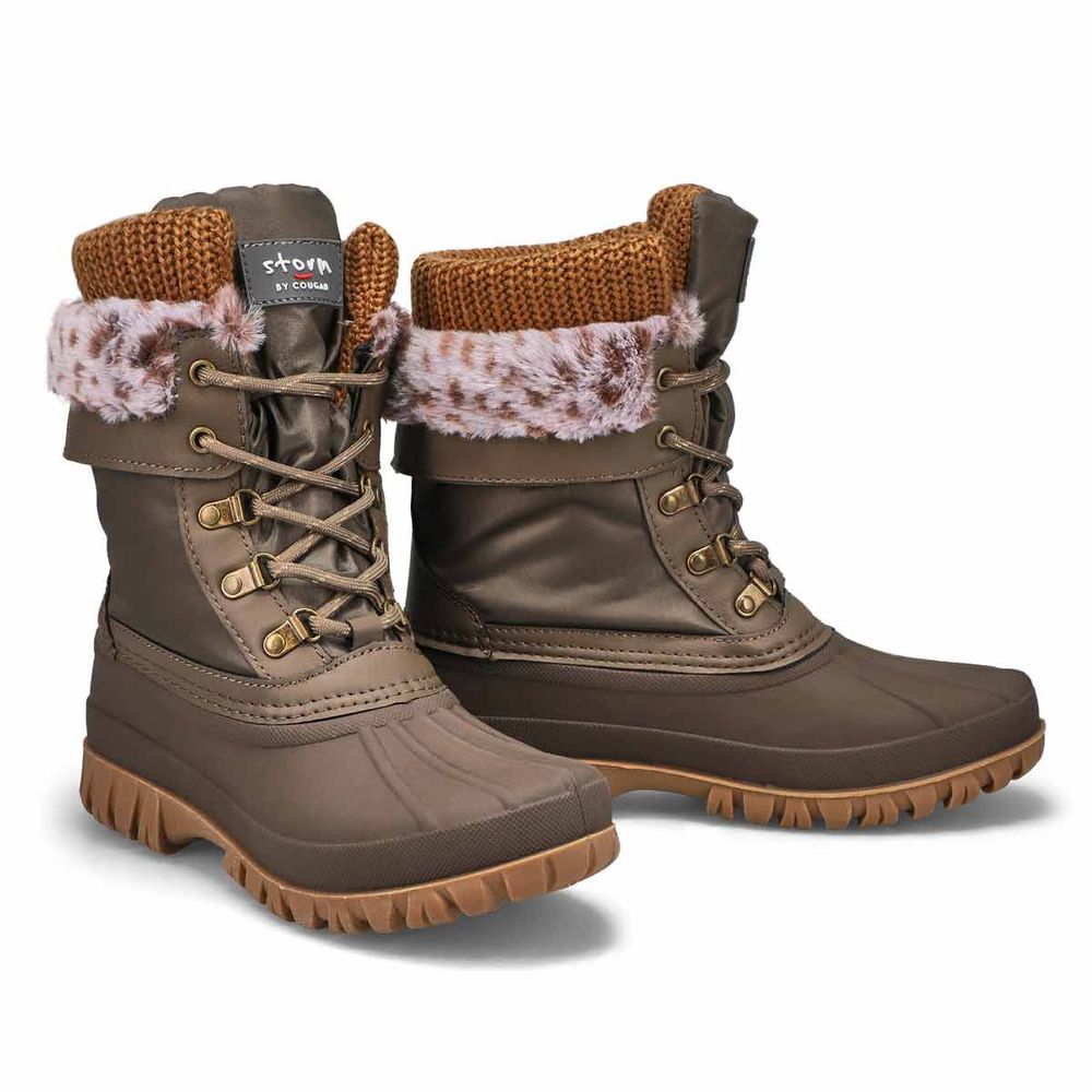 Womens Creek Waterproof Winter Boot - Taupe/Cheetah