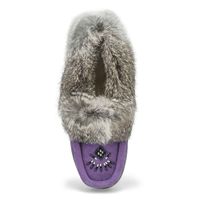 Womens Cute 5 Rabbit Fur SoftMocs - Lavender