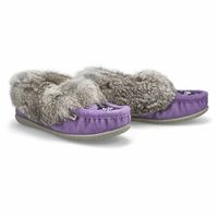 Womens Cute 5 Rabbit Fur SoftMocs - Lavender