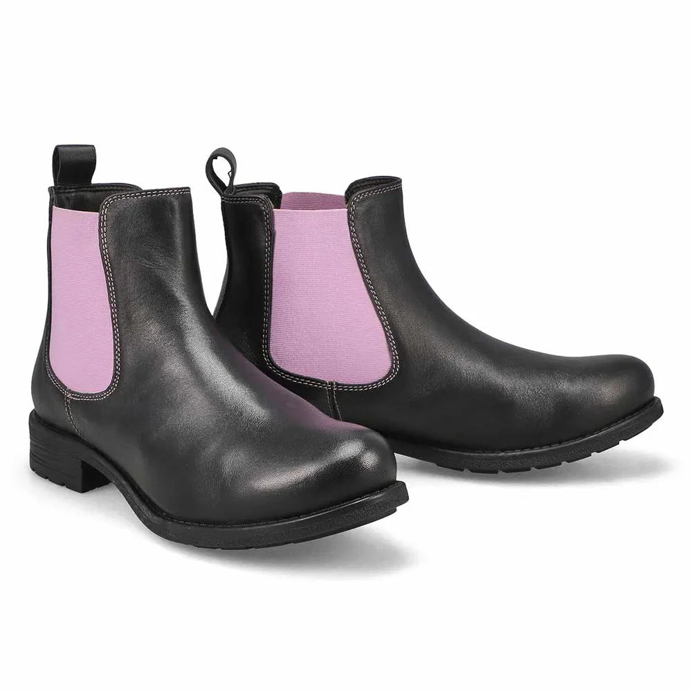 Womens Darilyn 2 Leather Chelsea Boot - Black/Mauve