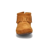 Womens Debra II Lo Suede Back Zip Fringe SoftMocs - Chesnut