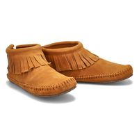 Womens Debra II Lo Suede Back Zip Fringe SoftMocs - Chesnut