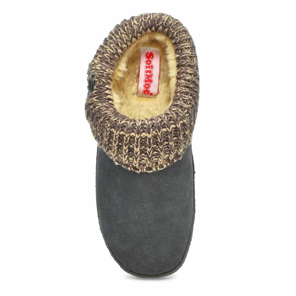 Womens Dini Memory Foam Slipper - Grey