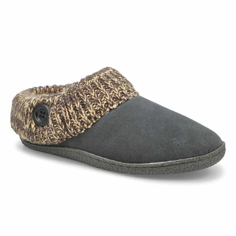 Womens Dini Memory Foam Slipper - Grey