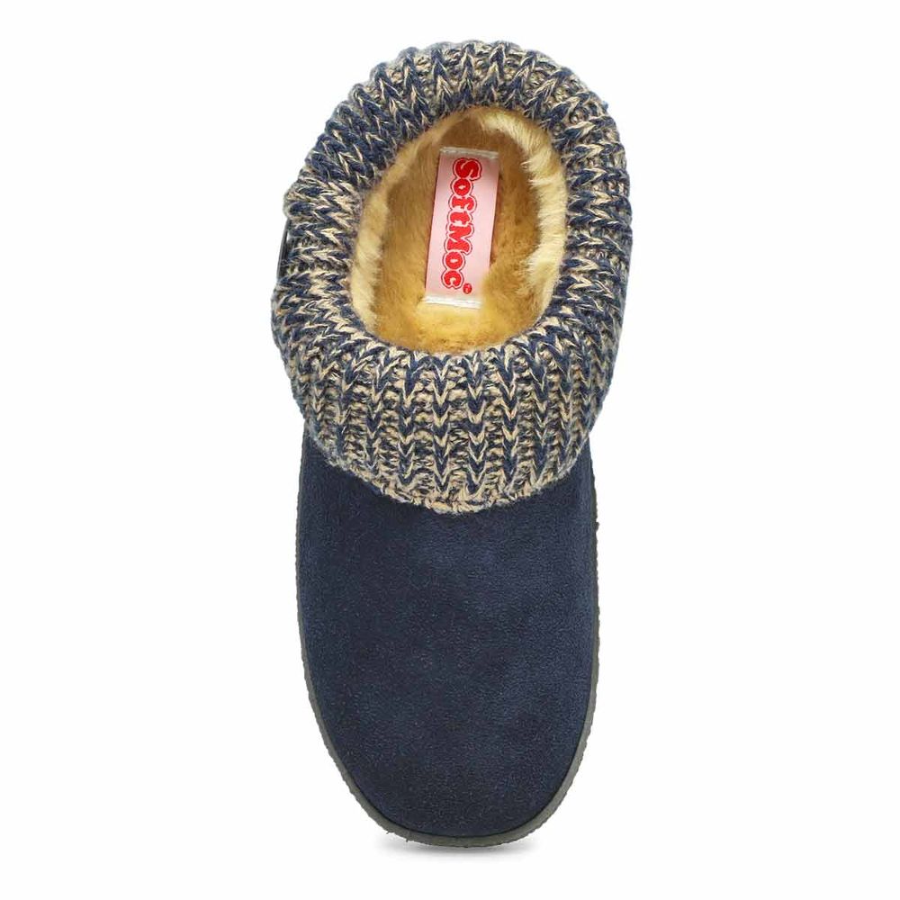 Womens Dini Memory Foam Slipper - Navy