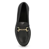 Maddison by SoftMoc Womens Dory 3 Casual Loafer - Black/ Gold