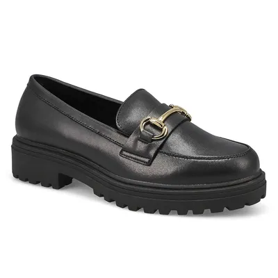 Maddison by SoftMoc Womens Dory 3 Casual Loafer - Black/ Gold