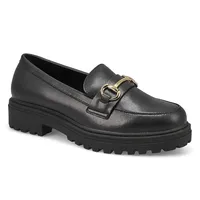 Maddison by SoftMoc Womens Dory 3 Casual Loafer - Black/ Gold