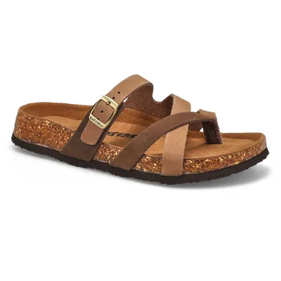 Lds Elanor Leather Thong Sandal - Multi