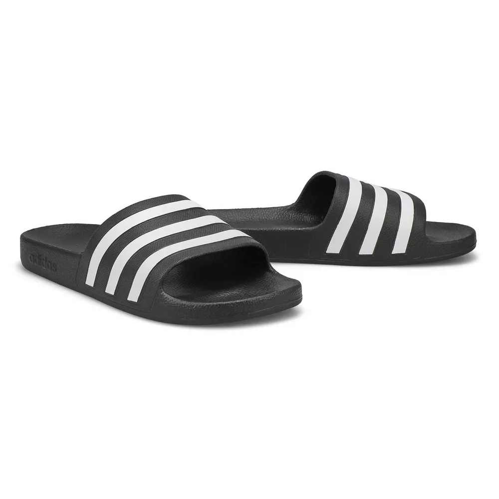 Womens Adilette Aqua Slide Sandal - Black/White