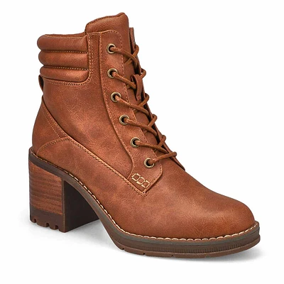 Felicity Platform Lace Up Bootie - Chestnut