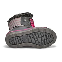 Girls  Frostier Waterproof Winter Boot - Grey/Pink