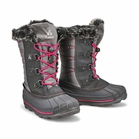 Girls  Frostier Waterproof Winter Boot - Grey/Pink