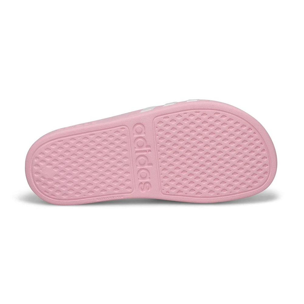 Girls Adilette Aqua Slide Sandal - Pink/White