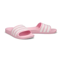 Girls Adilette Aqua Slide Sandal - Pink/White