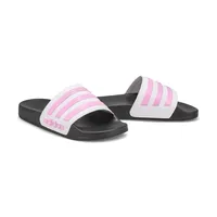 Girls Adilette Shower K Slide Sandal - White/Lilac