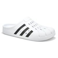 Mens Adilette Clog Slip On Shoe - Black/White