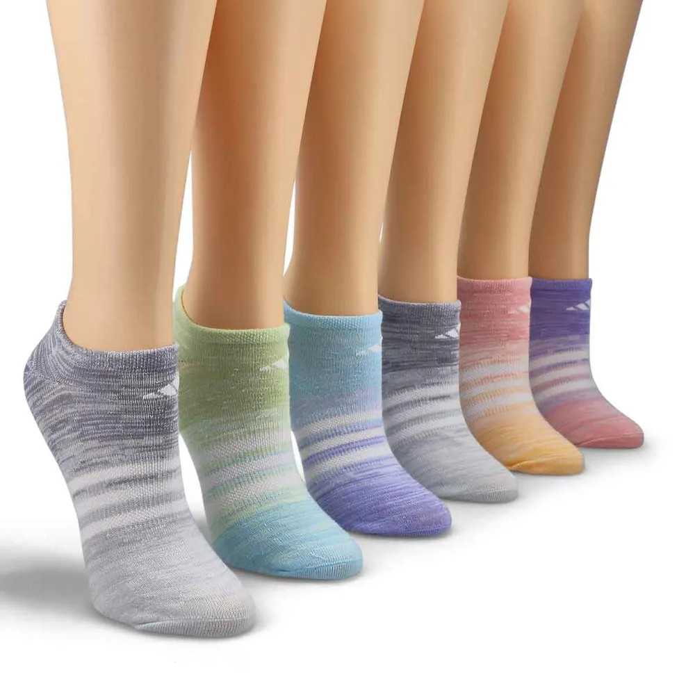 Womens Superlite Multi Space Dye No Show Sock - 6 pack