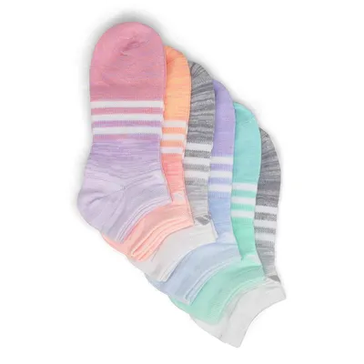 Womens SL Multi Space Dye White Sock - 6pk