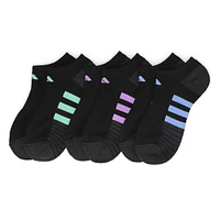 Womens Cushioned 3.0 No Show 3-Pack Socks - Black/Blue Fusion/Violet Fusion