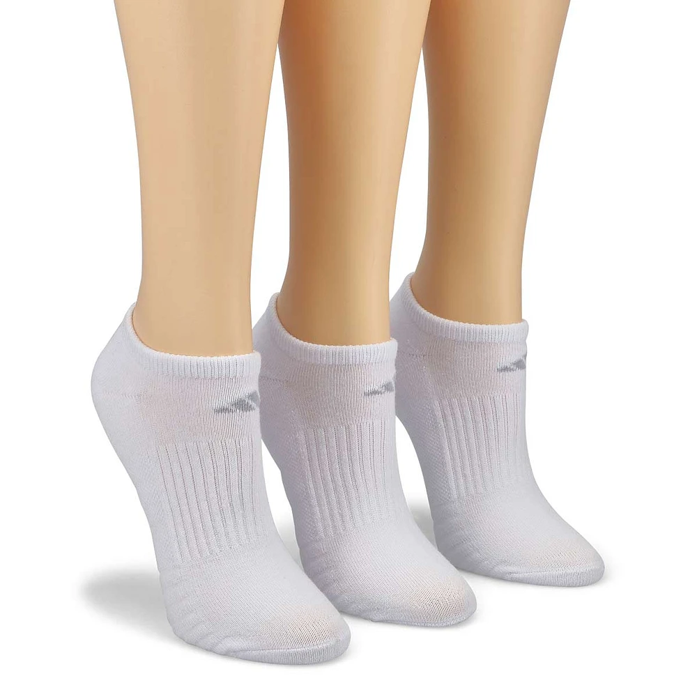 Womens Cushioned 3.0 No Show 3-Pack Socks - White/Clear Onix Grey