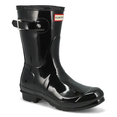 Womens Original Short Gloss Rain Boot - Black
