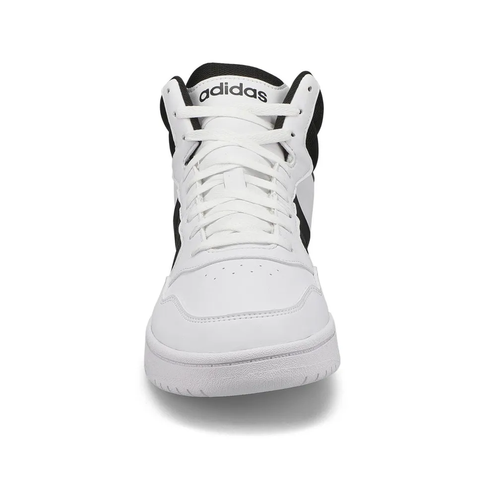 Mens Hoops 3.0 Mid Lace Up Sneaker - White/Black