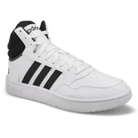 Mens Hoops 3.0 Mid Lace Up Sneaker - White/Black