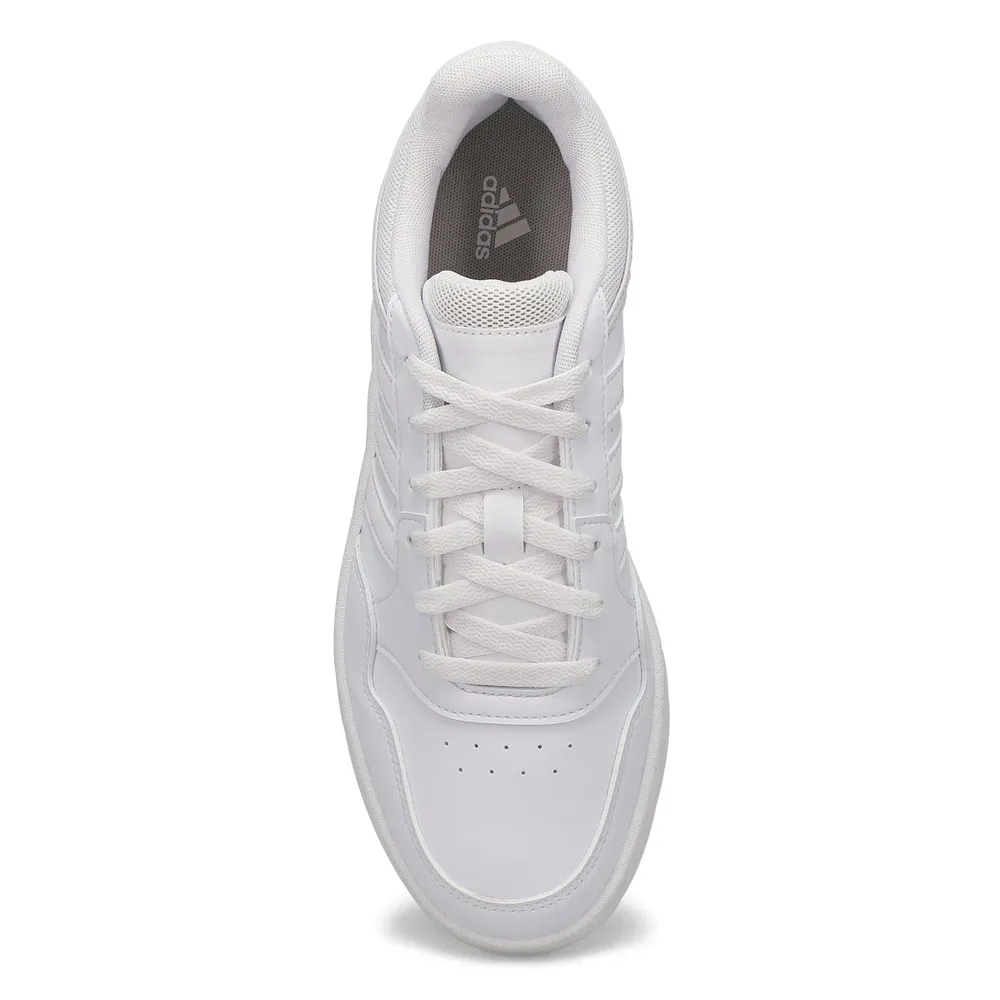 Womens Hoops 3.0 Low Lace Up Sneaker - White/Grey