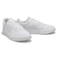 Womens Hoops 3.0 Low Lace Up Sneaker - White/Grey