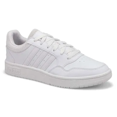 Womens Hoops 3.0 Low Lace Up Sneaker - White/Grey