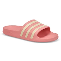 Womens Adilette Aqua Slide Sandal - Mauve/White