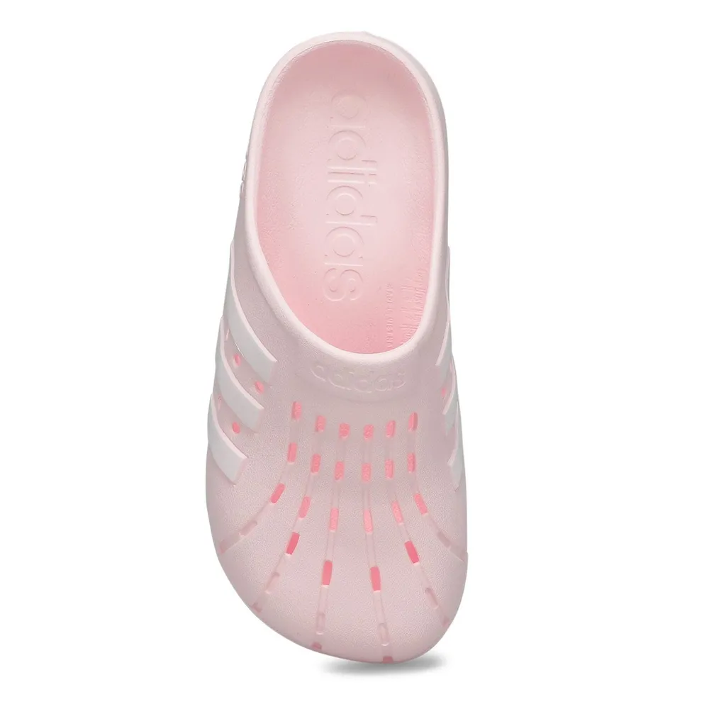 Womens Adilette Clog Slip On Shoe - Pink/White